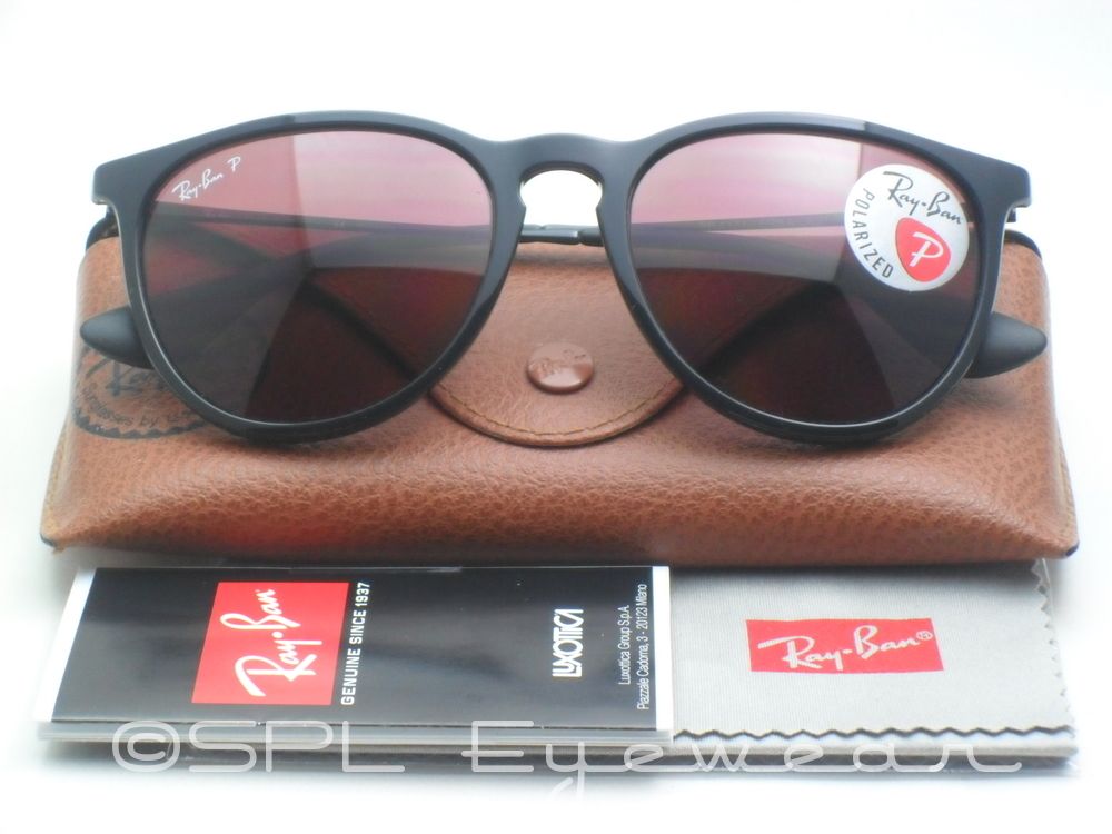 Ray Ban Erika Classic Polarized Purple RB4171F 601/5Q Black Sunglasses